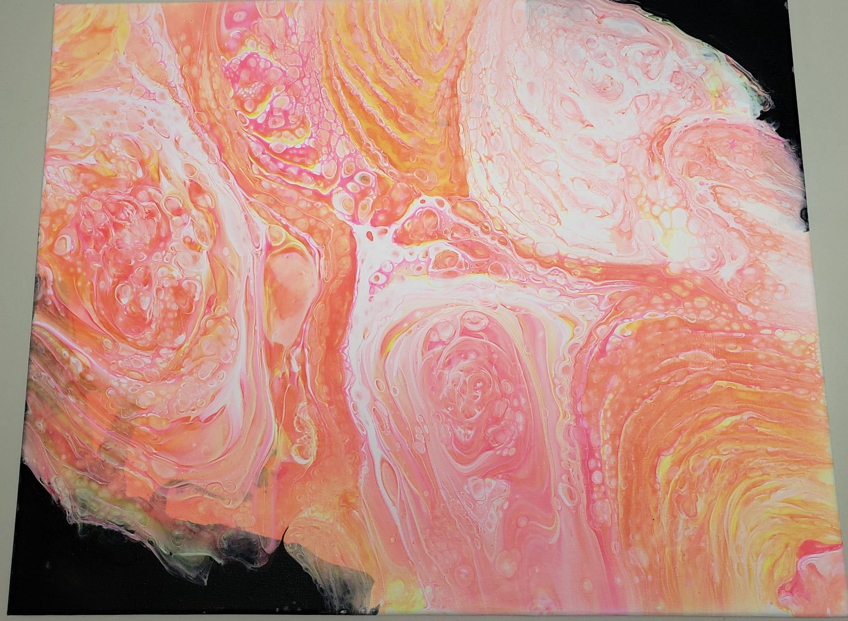 Fluorescent Acrylic Pour